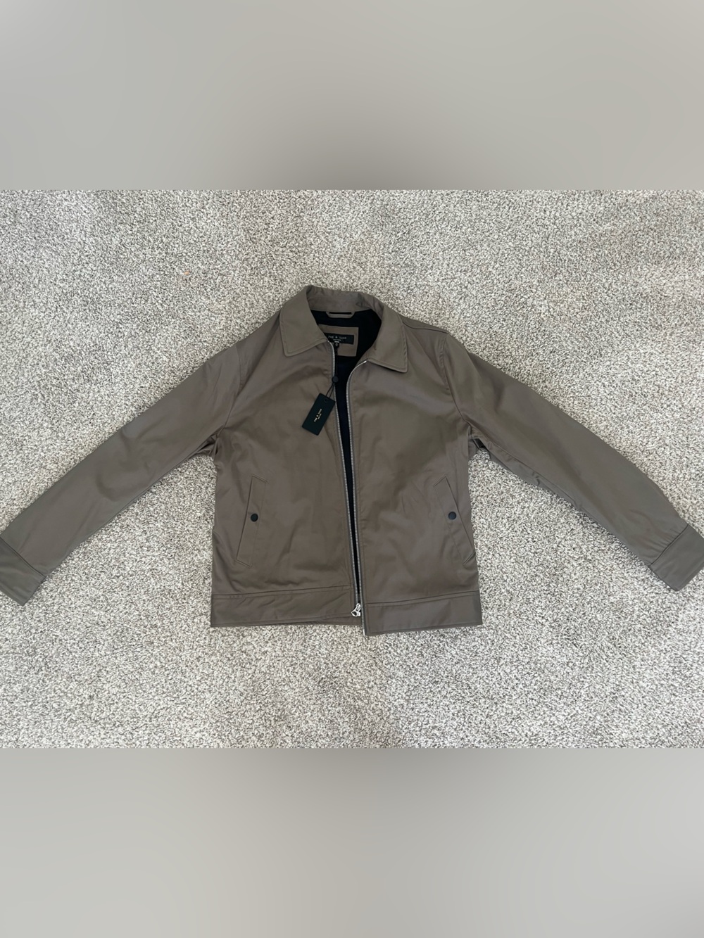 rag & bone Men's Taupe Utility Zip Jacket